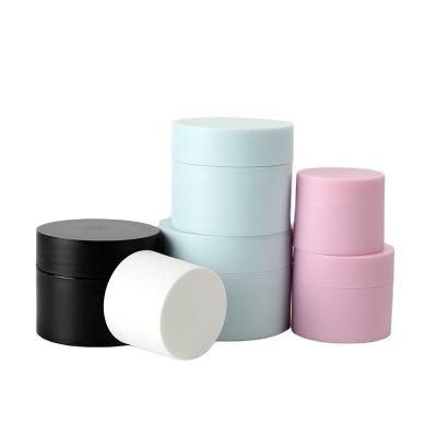 China Wholesale 5g 10g 15g 30g 50g PP Cosmetic Plastic Jar White Pink Black Cosmetic Facical Cream Colorful Jar For Make Up for sale