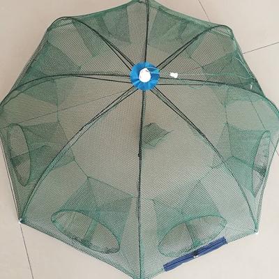 China Fish Cage System Folded Portable 4-6-8-12-16 Hole Shrimp Crab Trap Automatic Fishing Fishing Net for sale