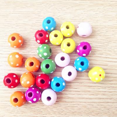 China Cheap Colorful Painted Environmental Kids DIY Wooden Beads From Europe for sale