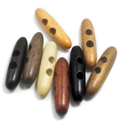 China Dry Cleaning 30 mm -60 mm Oval Wooden Toggle 2 Hole Buttons for sale