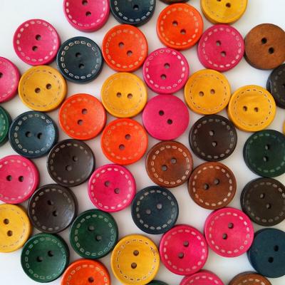 China 2 hole dry cleaning colorful wood bulk button for sale for sale