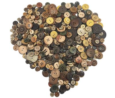 China Natural Dry Clean Round Buttons Brown Coconut Wood Buttons Vintage Retro Flatbacks Log Buttons For Craft Sewing for sale