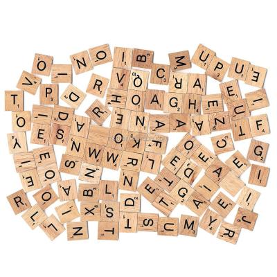 China Eco-Friendly Wooden Alphabet Scratches Mixed Tiles Capital A-Z Letters (All Letters Include) For Crafts for sale