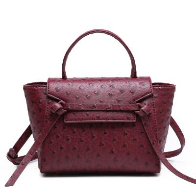 China 2021New Fashion Luxury Ostrich Pattern PU Handbag Trapeze Bag Leather Ostrich Tote Bag For Lady Free Shipping for sale