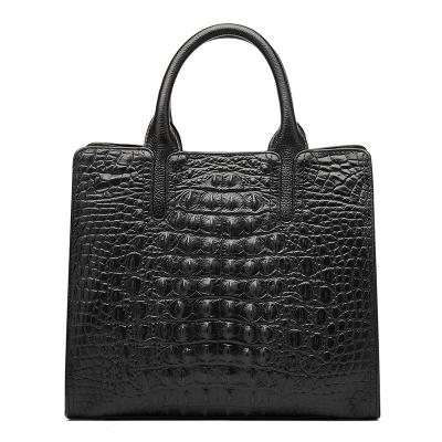 China Amazon Hot Sales Fashion Cowhide Crocodile Leather Bag Handbag For Woman Luxury Crocodile Tote Bags for sale