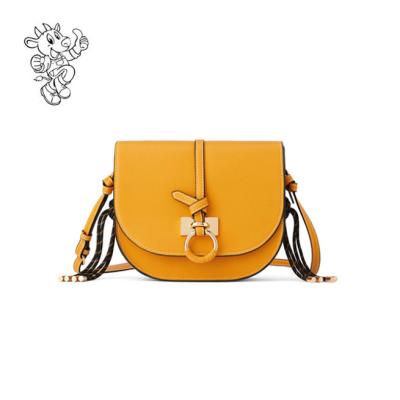 China New Bag Women's Bags Fashion Yellow Cross Tassel Shoulder Bag - Real Leather Body Bag Lady Handbag for sale