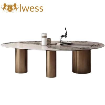 China Top round modern table made  marble table dining  villa  modern dining table set for sale