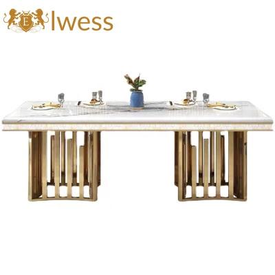 China Northern Europe luxury 8 seaters marble dining table kitchen stone dining table for sale