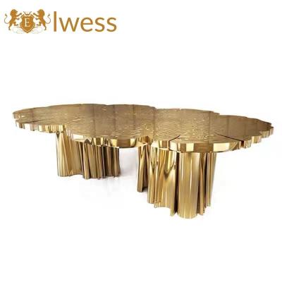 China Newly designed Personalized brass table restaurant table gold console table for sale