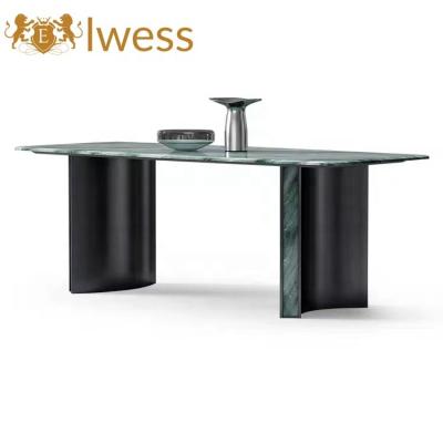 China Hot selling marble table gold hotel contemporary stainless steel dining table for sale