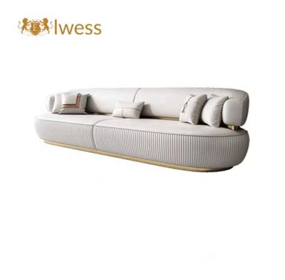 China Italian light luxury leather sofa modern simple high-end luxury small family  straight room live sofa for sale