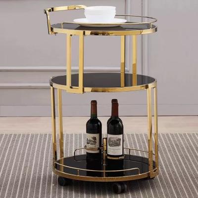 China Mobile metal wine truck tea beverage glass trolley hotel commercial kitchen seasoning truck for sale