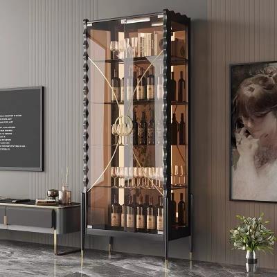 China Home small glass door wine cabinet wall living room light luxury dining side high-end hand-made display cabinet for sale