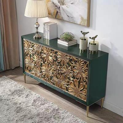 China Light luxury porch cabinet entrance shoe cabinet villa living room storage cabinet Italian solid wood baking paint for sale