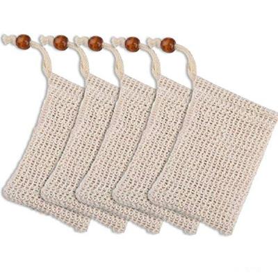 China Eco-Friendly Eco-Friendly Natural Biodegradable Loofah Mesh Net Soap Saver Soap Bag Saver Sisal Cotton Bag For Free Sample Available for sale