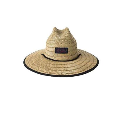 China Wholesale Toddler Natural Summer Sunproof Lifeguard Wide Brim Custom Kids Straw Beach Hats With Logo for sale