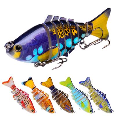 China Vivid Fish Action Full-angle Reflection Deep Diving Swimming ABS Hard Bait 15.61g 10cm 4 Segment Multi Lure Segmented for sale