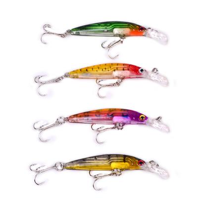 China Vivid Fish Mini Action 70mm 4g 8# Mini Hook Action 70mm 4g 8# Custom Hard Plastic Minnow Lure Minnow Wobbler Swimming Lures for sale