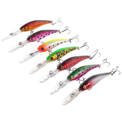 China Hot Selling Fish Action 100mm Swimming Plastic Minnow 7.6g Hard Bait Lures Slow Sinking Fishing Minnow for sale