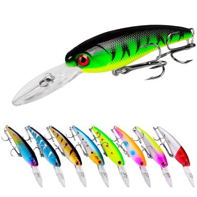 China Hot Selling Vivid Fish Action Swimming Minnow New Fishing Lure 9cm 7g 8# 3d Hook Eyes Body Minnow Plastic Hard Bait for sale