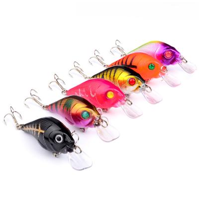 China Vivid Fish Action Wholesale 6 New Swimming Colors High Quality Crank Hard Plastic Fishing Lure Artificial Crankbait Lure 10g 75mm for sale