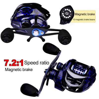 China Big straight hot selling set fishing full metal 7.2:1 saltwater bait casting fishing reels carp baitcasting for sale