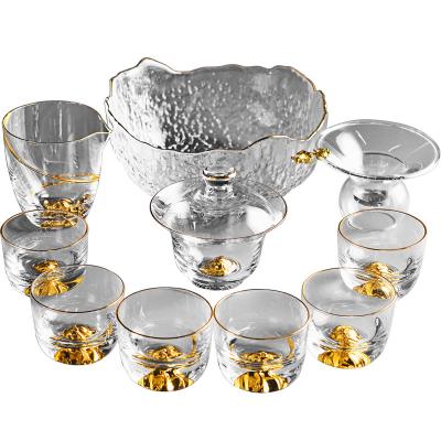 China Viable Wholesale Clear Arts And Crafts Portable Luxury Glass Teapot Maker Tea Set for sale