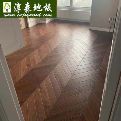 China Contemporary American Black Walnut Wood Chevron Wood Flooring Kosso Burma Teak Wood Chevron Parquet 45 Degree -60 for sale