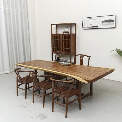 China Slab Convertible Wood Dining Table for sale