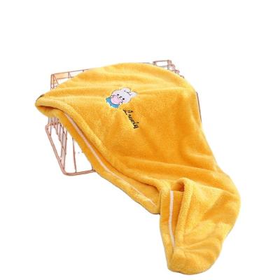 China Wholesale Coral Velvet QUICK DRY Embroidered New Style Super Absorbent Hair Towel Thickening Microfiber Hair Turban Towel Quick-drying for sale