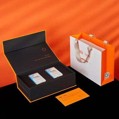 China Recyclable Luxury Custom Top Grade Healthcare Product Packaging Gift Paper Bags And Boxes Set for sale