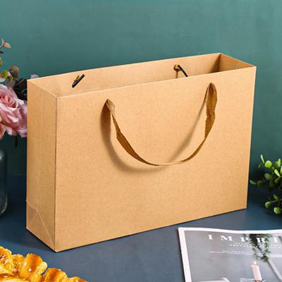 China China Wholesale Recyclable Custom Brown Kraft Paper Folding Shopping Bag Custom Bag With Window Handle Rope for sale