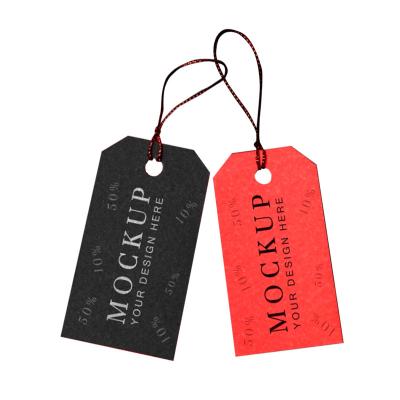 China Luxury Matte Black Embossed Custom Paper Hang Tag For Clothing Jewelry Recyled Compostable Label Brand Shoe for sale