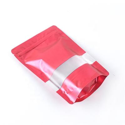 China Security Stand Up Custom Printed Aluminized Ziplock Top Bags Plastic Bag With Window for sale