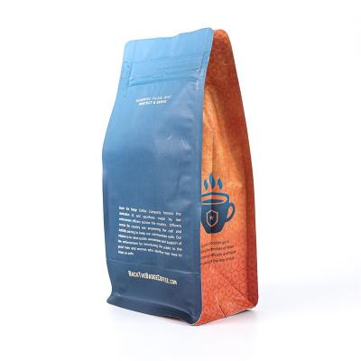 China Coffee Matte Coffee Bags Front Zipper Aluminum Bag Eight Side Sealing Packaging Bag for sale