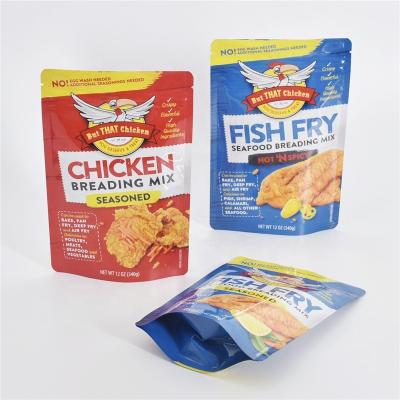 China Fried Chicken Seasoning Powder Bag Security Self Packing Self Standing Zipper Bag Aluminum Holder Up Plastic Bag for sale