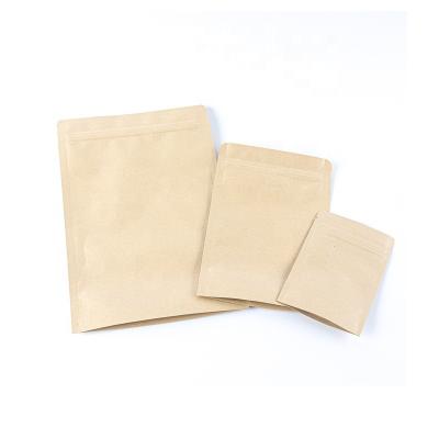 China Recyclable Waterproof Pouches Brown Stand Up Kraft Bag Heat Seal Bag Sealable Holder for sale