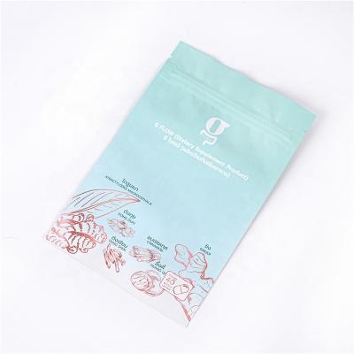 China Custom Security Matte Stand Up Aluminum Foil Zipper Zipper Lock Bag Accept Pattern Design for sale