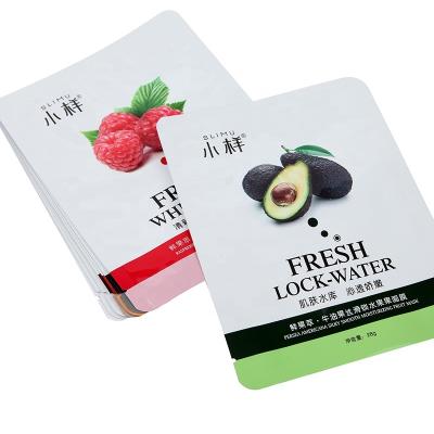 China High Barrier 3 Side Seal Cosmetics Pouch Flat Aluminum Foil Bags Facial Mask Packaging for sale