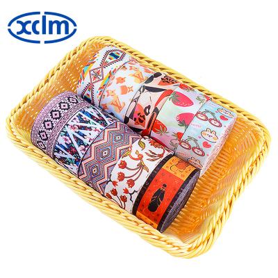 China Factory drop shipping high tenacity heat transfer flower ribbon 3.8cm double sided printing ribbon for hair accessories for sale