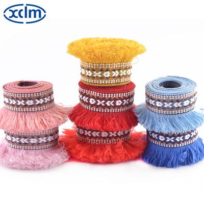 China Tops 3.8cm three-dimensional jacquard lace 2022 tenacity 100% polyester best selling design for apparel and accessories for sale