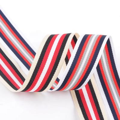 China Viable Wholesale Custom Garment Accessories Tape Knitted Webbing Ribbon Printed Stripe for sale