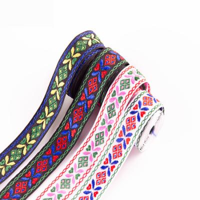 China New viable jacquard ribbon, webbing, band flower textile braiding accessories, clothing accessories embroidered fabric for sale