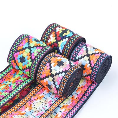 China Viable Accessories Woven Decorative Flowers Embroidery Polyester Twill Tape Webbing Ribbon Apparel for sale