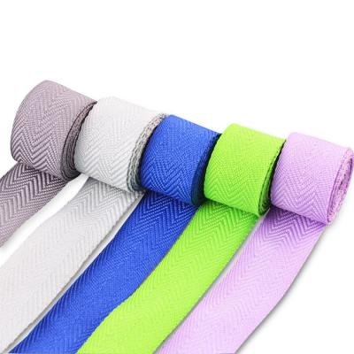 China Offset Print Viable Colorful Striped Stripe Tape Polyester Hook Belt Edging Bag Clothing Accessories Flat Web for sale