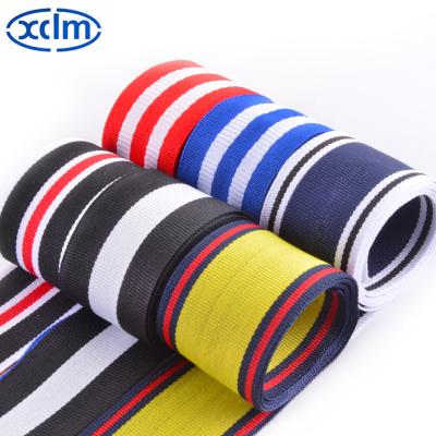 China High Tenacity Polyester Webbing Logo Bands Striped For Underwear Print Ties Jacquard Custom Elastic Band for sale