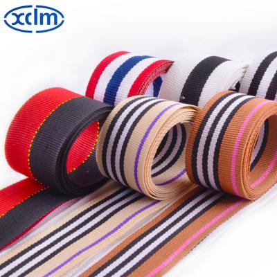 China 100% Multi Color Package Polyester Stripe Webbing Sizes High Tenacity China Supplier Support Shipping Side Band Directly for sale