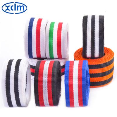 China High Tenacity Factory Supports Cash Products 2cm Stripe With Colorful Side Stripe Shoulder Strap Backpack Guitar Straps for sale