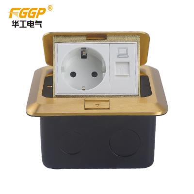 China 1 Network RJ45 Floor Outlet Box 120*120*60mm Mounted Pop Up Socket GCC for sale