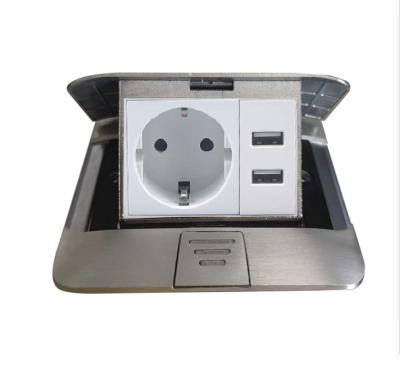 China 250V Pop Up Floor Outlet Box GCC Pass Plug Socket With USB Charger for sale